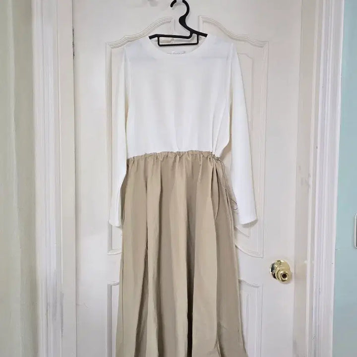 [BUNJANG] Colorblock Crinkle Dress / (새상품)배색 바스락 원피스