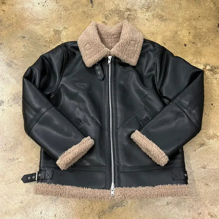 [BUNJANG] Dope Jason Black Leather Mustang Jacket / [정품/L] 도프제이슨 블랙 레더 무스탕 자켓