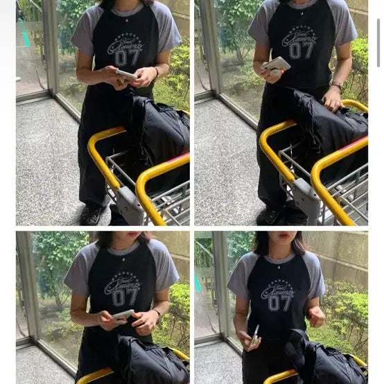[BUNJANG] BAON Jikun Printing Raglan Half Sleeve T-Shirt - Light Purple / 바온 지쿤 프린팅 레글런 나그랑 반팔 티 연보라