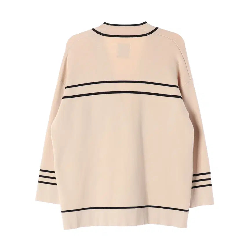 [BUNJANG] Sandro 22SS Big Logo Embroidery Oversized Half Cardigan / 산드로 22SS 빅 로고 자수 오버핏 하프 가디건