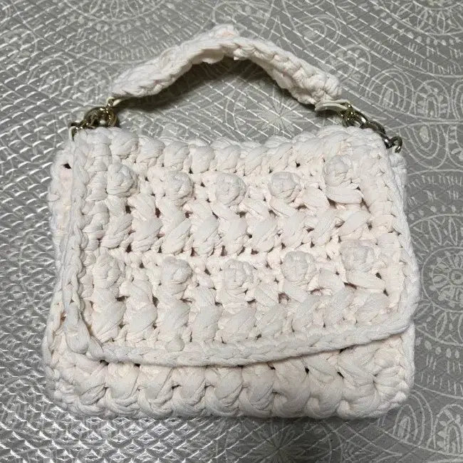 [BUNJANG] Zara Braided Knit Shoulder Bag (Ivory) / 자라 브레이디드 니트 숄더백 (아이보리)