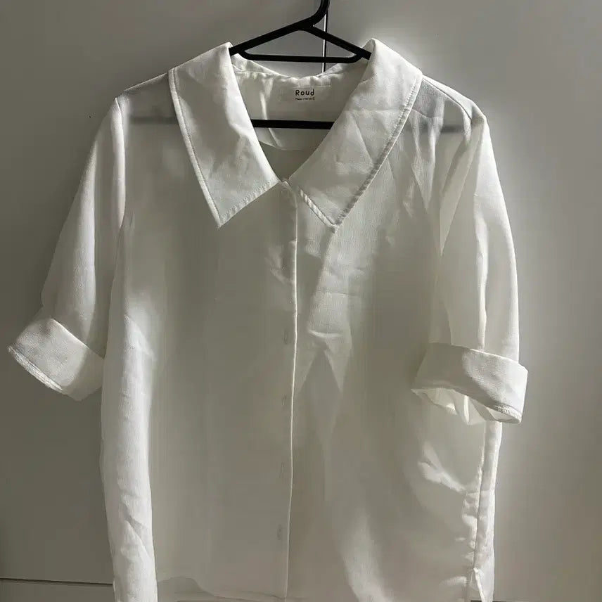 [BUNJANG] Roud White Short Sleeve Blouse / Roud 화이트 셔츠 블라우스