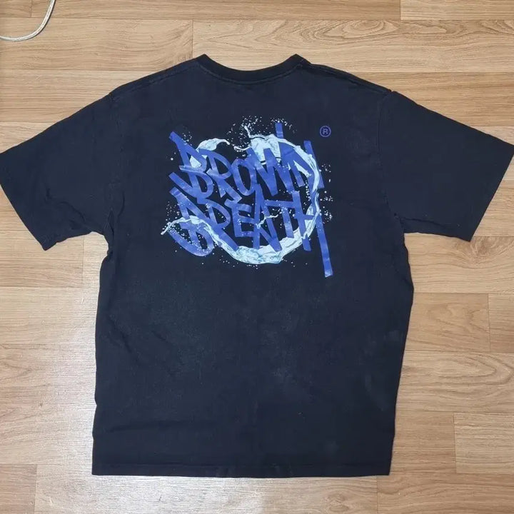 [BUNJANG] Black No Drown Breath Printing Short Sleeve T-Shirt / 블랙 No Drown Breath 프린팅 반팔티셔츠