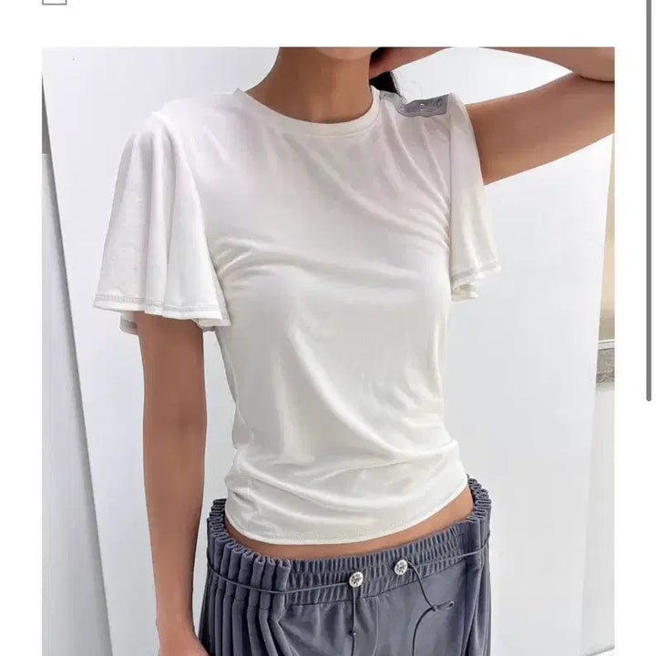 [BUNJANG] ULIKASANCTUS Flare Sleeve Top White / ULIKASANCTUS 플레어 슬리브 탑 화이트