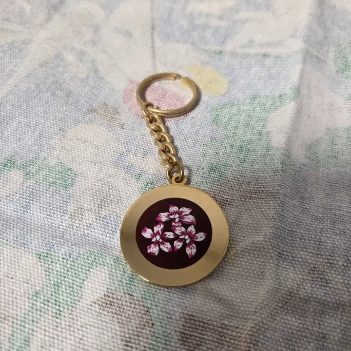 [BUNJANG] 90s Singapore Flower Vintage Keychain / 90s Singapore Flower 빈티지 키링