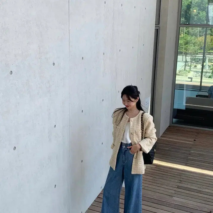[BUNJANG] Bicini Pearl Wide Fit Denim Jeans - Size M / 새상품 바이씨니 진주데님 M사이즈