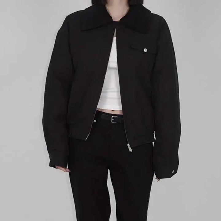 [BUNJANG] Faye Jade Buckle Work Jacket Black / 페일제이드 버클 워크자켓 블랙