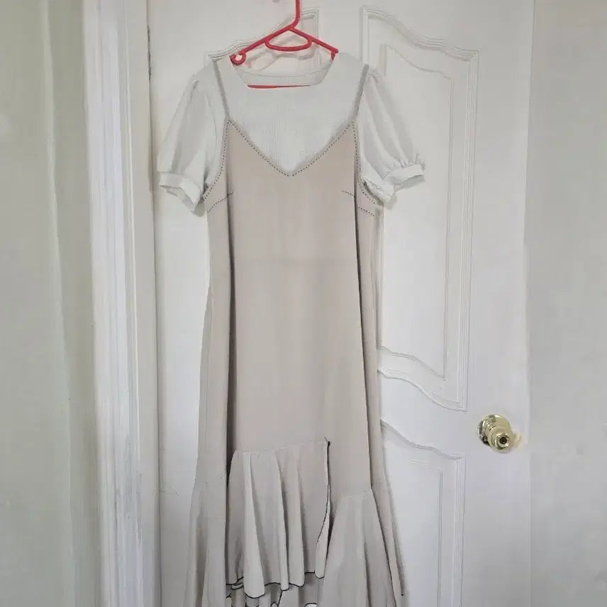 [BUNJANG] Beige Bustier Dress / 베이지 뷔스티에 원피스