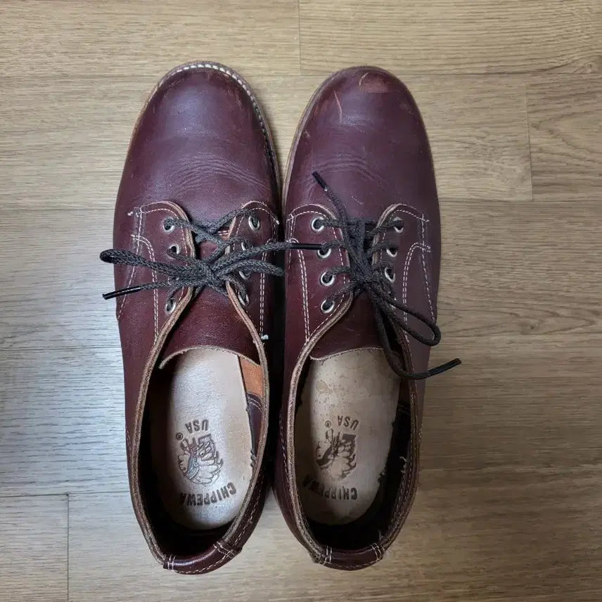 [BUNJANG] Chippewa Plain Toe Oxford Work Boots Red Brown / 치페와 플레인토 옥스포드 워커 워크 부츠 레드브라운 9.5 275~280