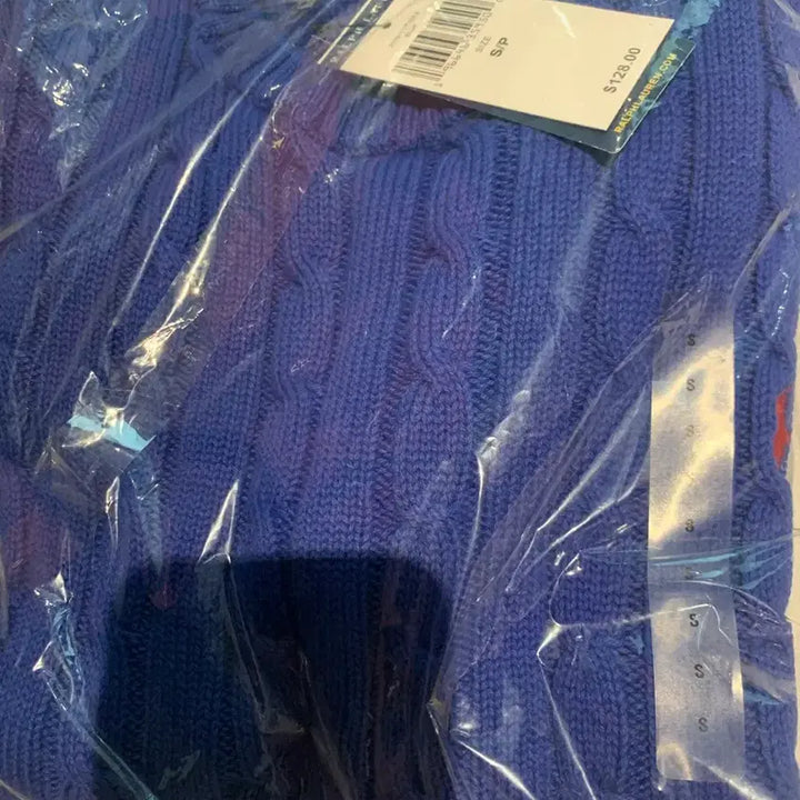 [BUNJANG] Polo Ralph Lauren Cable Knit Short Sleeve Sweater - Blue (Sealed) / 폴로 랄프로렌 케이블 반팔 니트 블루 미개봉 새상품