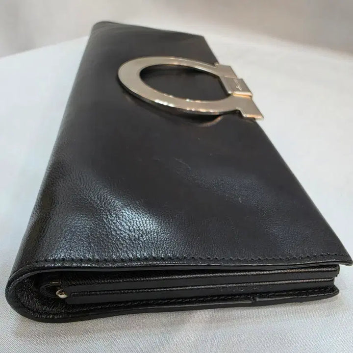[BUNJANG] Salvatore Ferragamo Gancini Black Leather Clutch Bag / (정품)페라가모 간치니 블랙 클러치백