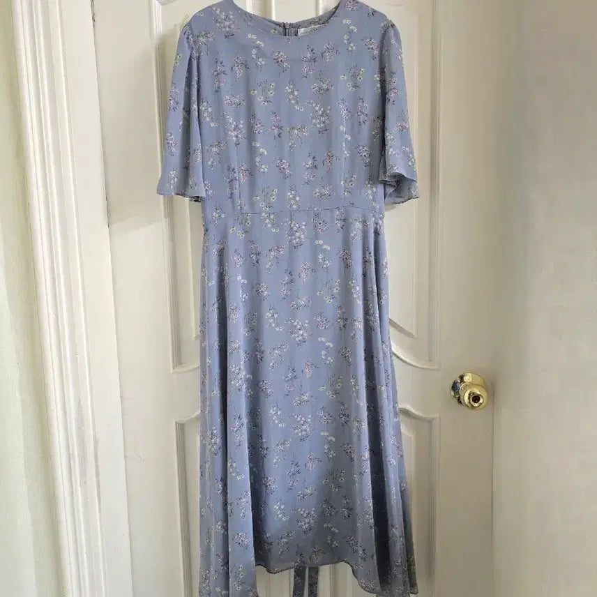 [BUNJANG] Rirancoe Chiffon Flower Short Sleeve Dress (Size 4) / 리리앤코 쉬폰 플라워 반팔원피스(4사이즈)