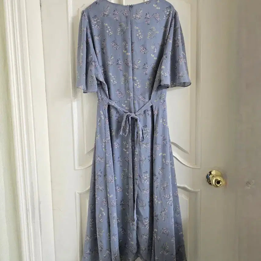 [BUNJANG] Rirancoe Chiffon Flower Short Sleeve Dress (Size 4) / 리리앤코 쉬폰 플라워 반팔원피스(4사이즈)