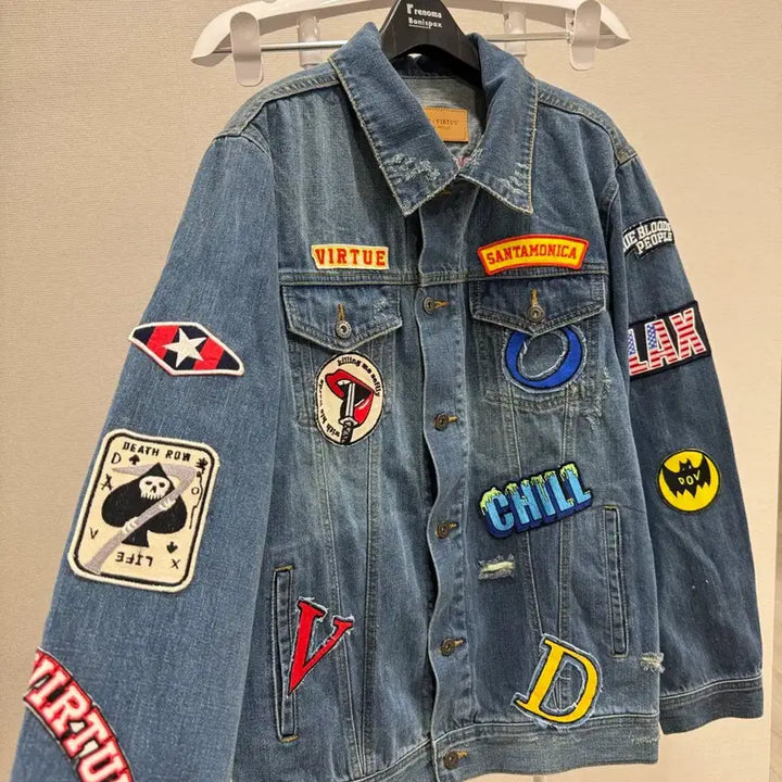 [BUNJANG] Denim of Virtue Indigo Denim Jacket / 데님오브벌츄 와펜 인디고 데님 자켓