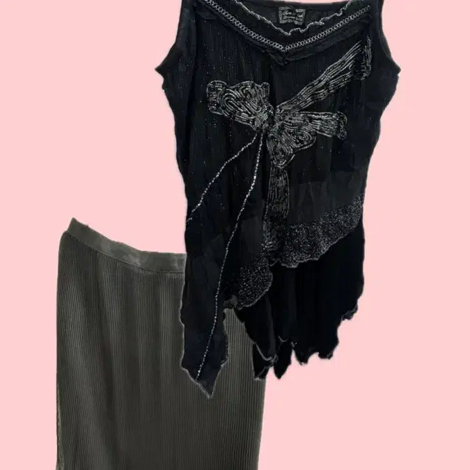 [BUNJANG] Emo Fashion Set-up Top and Skirt / Emo 패션 셋업 세트
