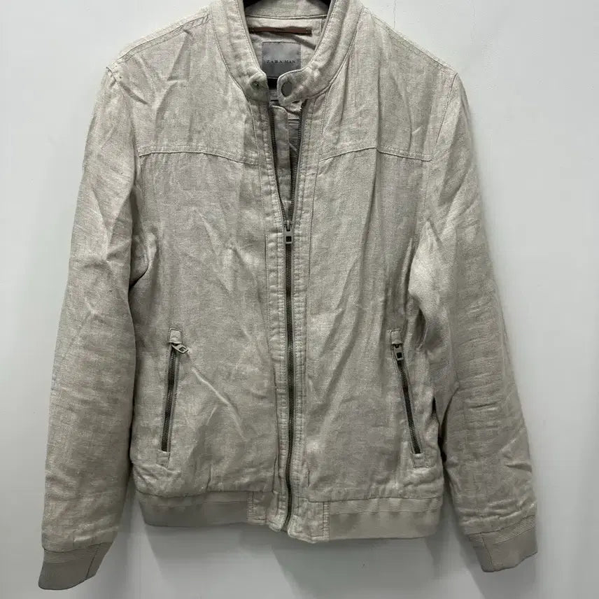 [BUNJANG] Zara Linen Bomber Jacket Ivory 100 / [만원 아라비아빈티지]자라 린넨 봄버 자켓 아이보리 100