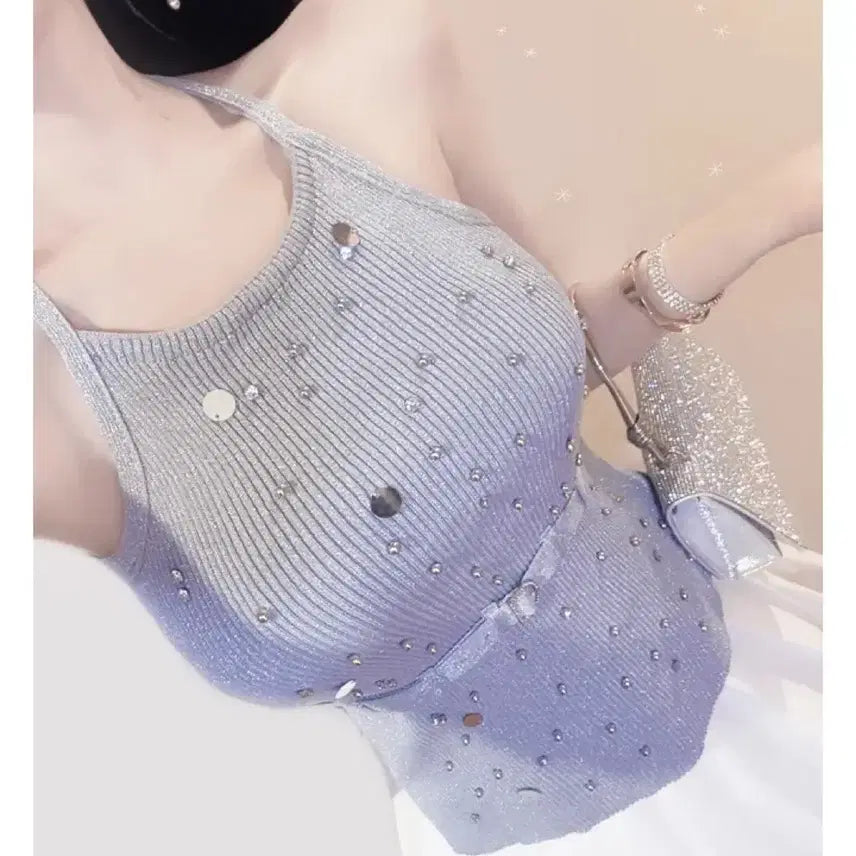 [BUNJANG] High-Quality Cubic Knit Top / 7만원대) 새상품 고퀄 큐빅 니트탑