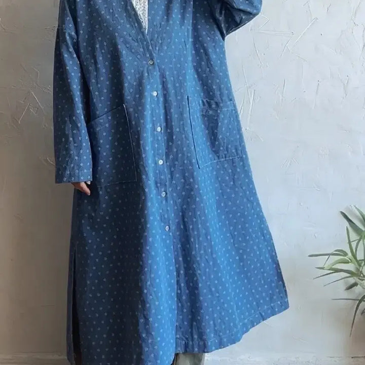 [BUNJANG] Nikke Vintage Denim Long Dress Blue / 니케 빈티지 데님 롱 원피스 블루