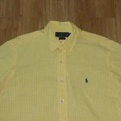 [BUNJANG] Polo Yellow White Check Short Sleeve Shirt / (110) A973. 폴로/옐로우화이트 체크반팔셔츠