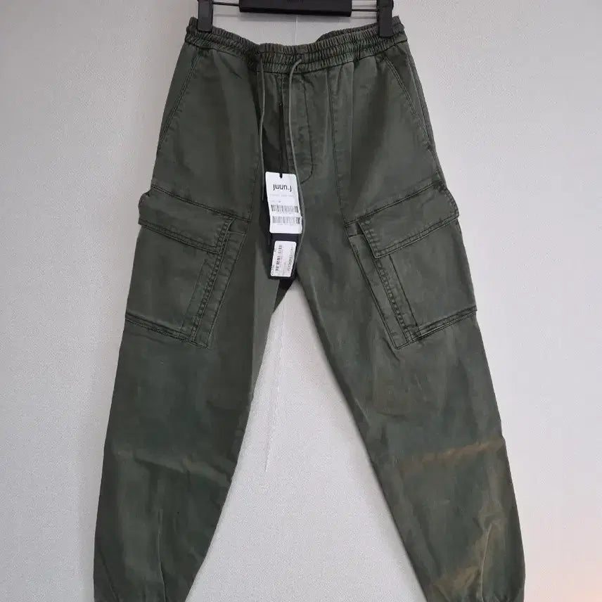 [BUNJANG] Juun.J Garment Dyed String Cargo Jogger Pants Khaki / [새상품] 준지 가먼트 다이드 스트링 카고 조거 팬츠 카키 46