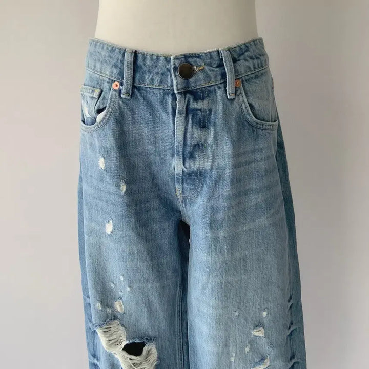 [BUNJANG] Raey Distressed Wash Wide Leg Jeans / 28 Raey 데미지 워싱 와이드 청바지