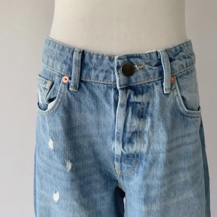 [BUNJANG] Raey Distressed Wash Wide Leg Jeans / 28 Raey 데미지 워싱 와이드 청바지