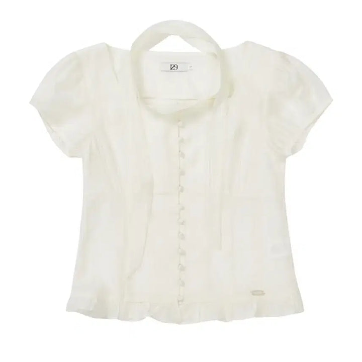 [BUNJANG] Illigo Ribbon Tie Square Neck Blouse Cream (S) / 일리고 리본 타이 스퀘어넥 블라우스 크림 (S)