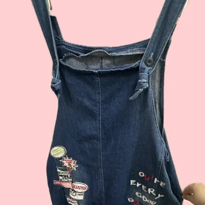 [BUNJANG] Kitsch Embroidered Denim Overalls / 키치한 멜빵