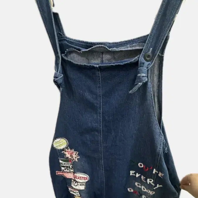[BUNJANG] Kitsch Embroidered Denim Overalls / 키치한 멜빵
