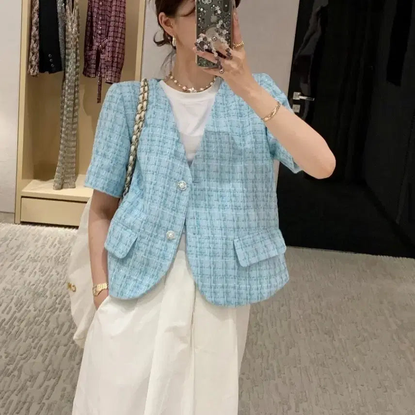 [BUNJANG] Bycinny Baby Tweed Jacket &amp; Pants Set / 바이씨니 베비트위트자켓&amp;팬츠