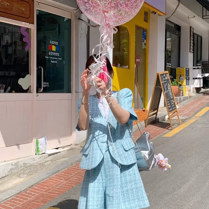 [BUNJANG] Bycinny Baby Tweed Jacket &amp; Pants Set / 바이씨니 베비트위트자켓&amp;팬츠