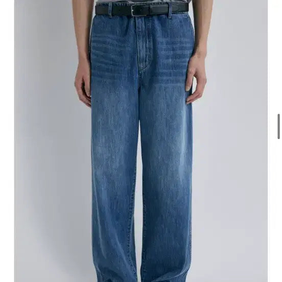 [BUNJANG] Pottery One Washed Wide Denim Mid Blue Size 3 / 포터리 원워시드 와이드 데님 미드블루 3사이즈