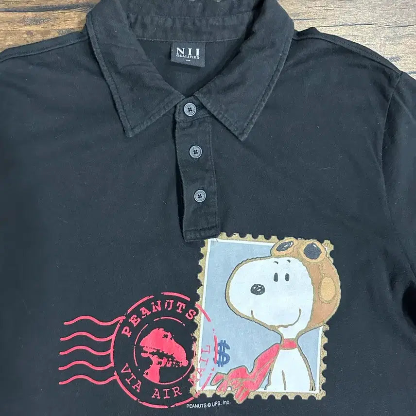 [BUNJANG] NII Snoopy Short-Sleeve Polo Shirt / NII 스누피 반팔 카라티 100