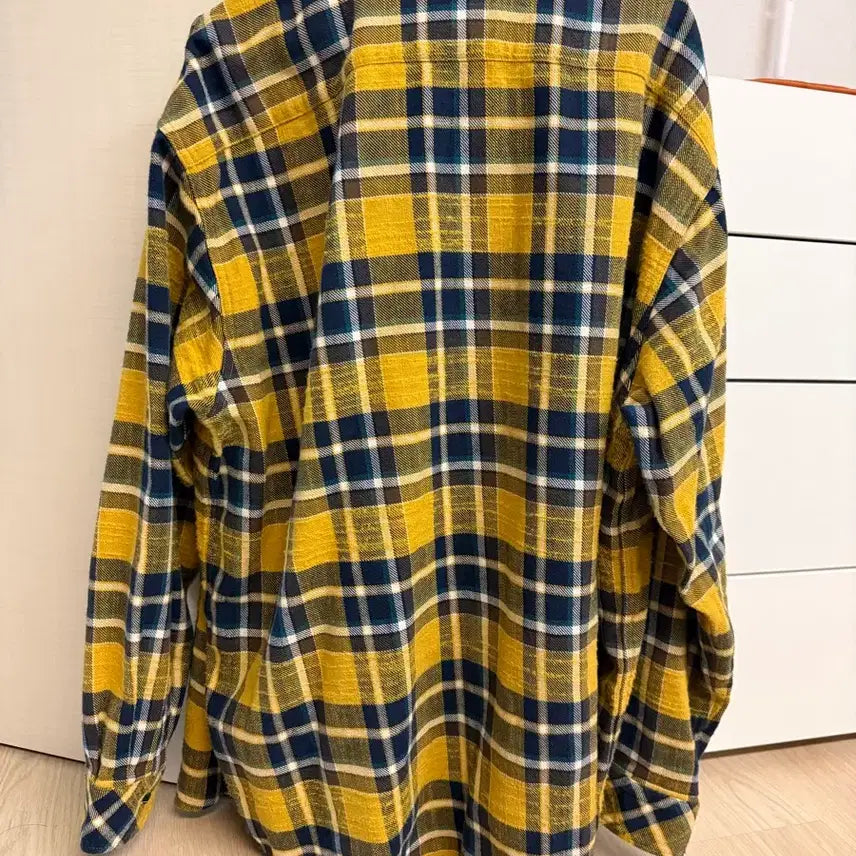 [BUNJANG] Blackout Flannel Shirt Yellow XL / 블랙아웃 플란넬 셔츠 옐로우 XL
