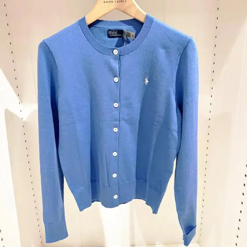 [SOLD OUT] 폴로 피마코튼 라운드 가디건 (스카이블루 M)