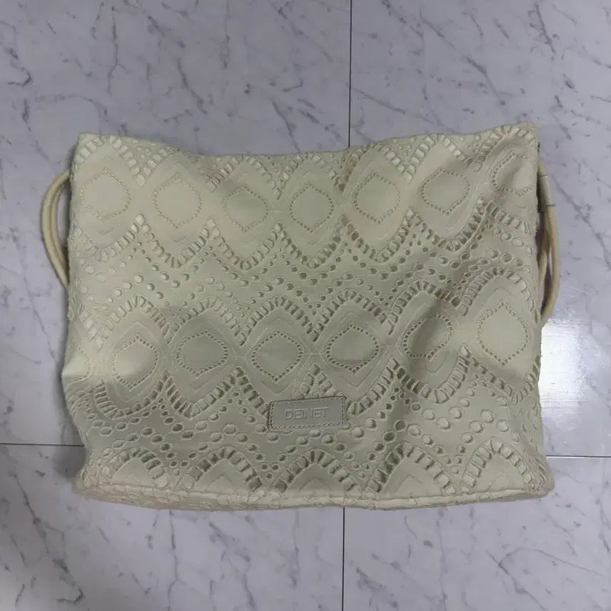 [BUNJANG] DEINET Lace String Bag Ivory / DEINET 레이스 스트링백 아이보리