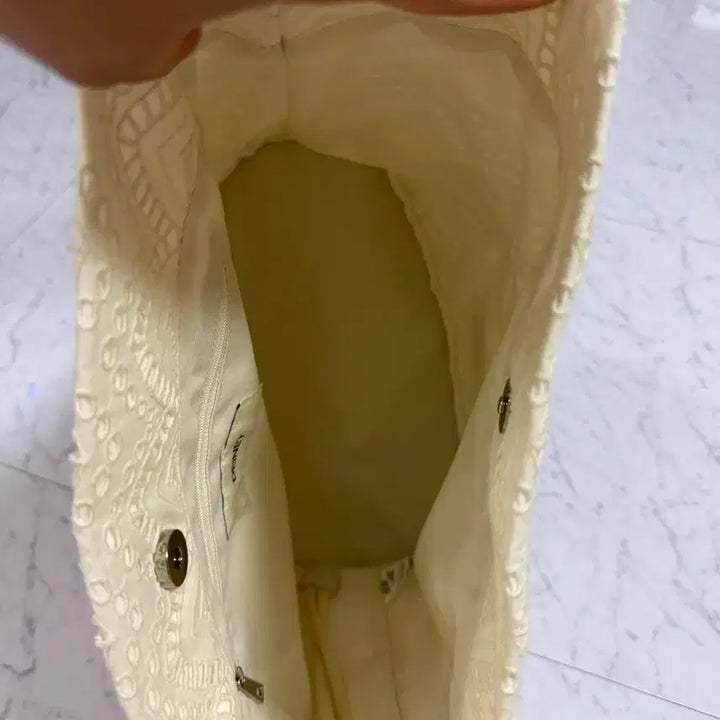 [BUNJANG] DEINET Lace String Bag Ivory / DEINET 레이스 스트링백 아이보리