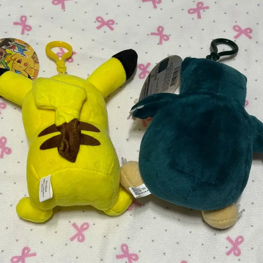 [BUNJANG] Pokemon Pikachu &amp; Snorlax Plush Keychain (New) / 포켓몬스터 피카츄 잠만보 인형 키링 새상품