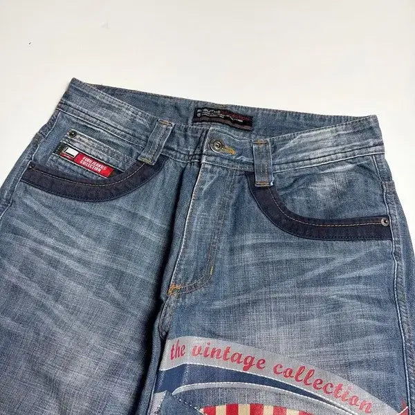 [BUNJANG] FUBU Y2K Graphic Denim Shorts / 푸부 FUBU Y2K 그래픽 데님 반바지 R1117