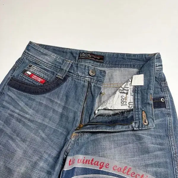 [BUNJANG] FUBU Y2K Graphic Denim Shorts / 푸부 FUBU Y2K 그래픽 데님 반바지 R1117