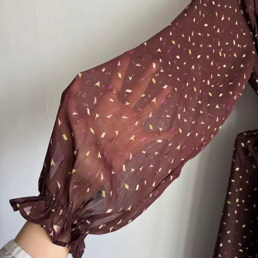 [BUNJANG] Thursday Island Sheer Glitter Dress / 써쓰데이아일랜드 시스루 글리터 원피스