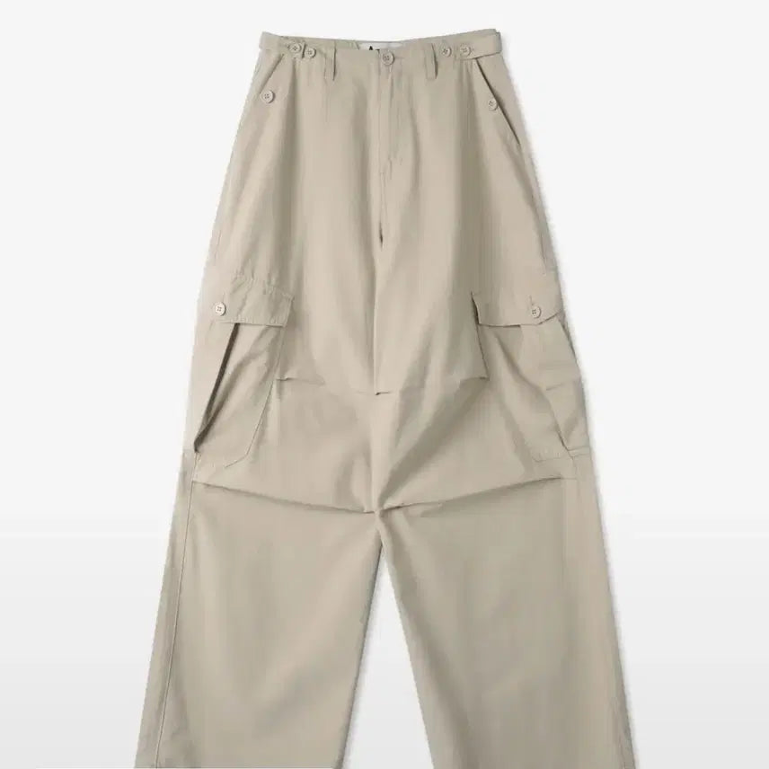 [BUNJANG] Urban Dress Enter Wide Cargo Cotton Pants - Deep Beige / 어반드레스 Enter Wide Cargo Cotton Pants DEEP