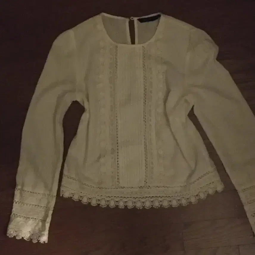[BUNJANG] Vintage White Lace Detail Mori Girl Blouse / 빈티지 화이트 블라우스 하구미 모리걸 일본빈티지 공겜여주