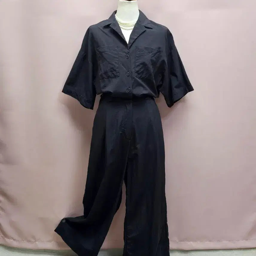 [BUNJANG] MOODLAB Wrinkled Cotton Shirt Pintuck Jumpsuit / MOODLAB 바스락 셔츠 핀턱 점프수트