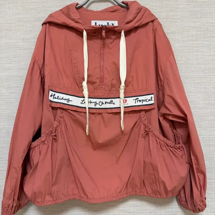 [BUNJANG] Lucky Chouette Anorak Windbreaker Pink / 럭키슈에뜨 아노락 바람막이 핑크