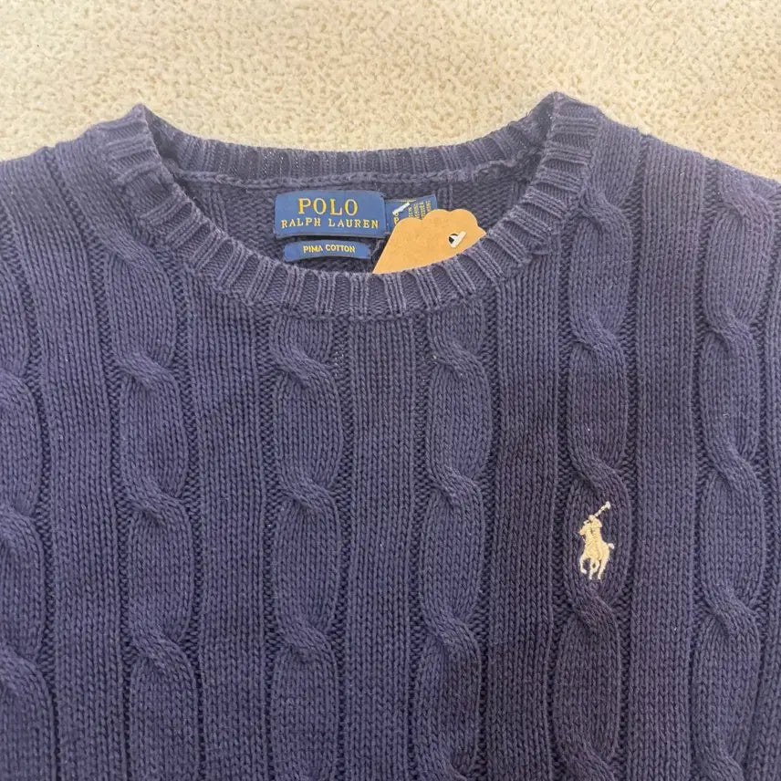 [BUNJANG] Polo Ralph Lauren Small Pony Cable Knit Short Sleeve Sweater / W95 폴로랄프로렌 스몰포니 꽈배기 반팔 니트