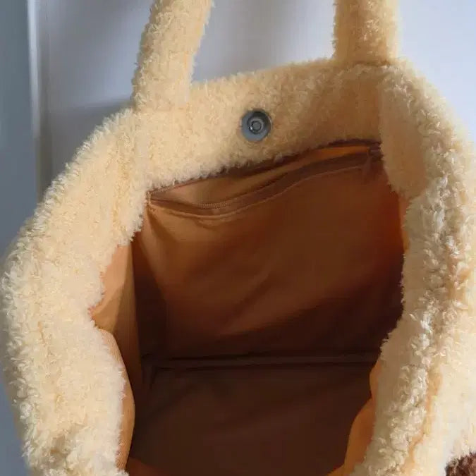 [BUNJANG] Cute Sherpa Character Tote Bag / 귀여운 뽀글이 캐릭터 토트백