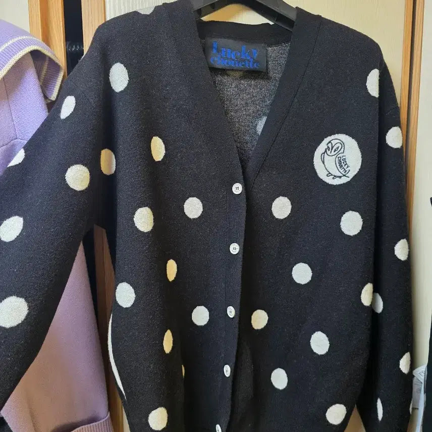 [BUNJANG] Lucky Chouette Polka Dot Cardigan / 럭키슈에뜨 도트 가디건