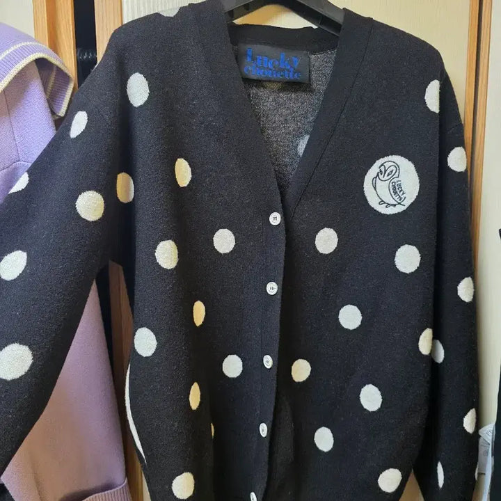 [BUNJANG] Lucky Chouette Polka Dot Cardigan / 럭키슈에뜨 도트 가디건