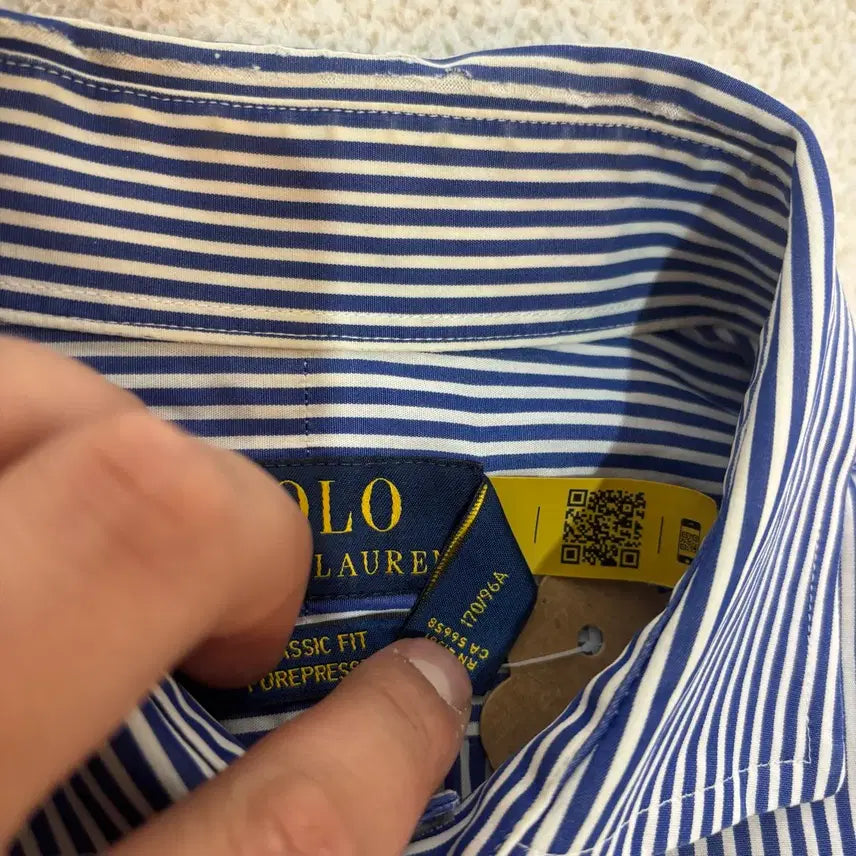 [BUNJANG] Polo Ralph Lauren New Label Striped Cotton Shirt / 100 폴로랄프로렌 신형라벨 스트라이프 코튼 셔츠